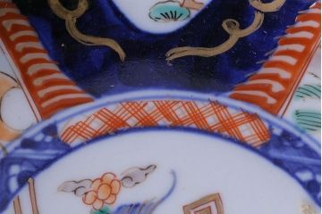 明治期　麒麟・獅子の図　色絵深鉢・小(深皿、和食器)