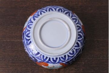 明治期　麒麟・獅子の図　色絵深鉢・小(深皿、和食器)