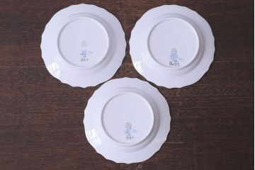 アンティーク雑貨　中古　ROYAL COPENHAGEN(ロイヤルコペンハーゲン)　ブルーフラワー　カーブ　17.5cmプレート(洋食器)3枚セット
