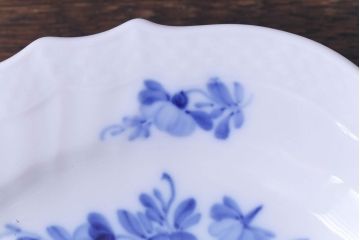 アンティーク雑貨　中古　ROYAL COPENHAGEN(ロイヤルコペンハーゲン)　ブルーフラワー　カーブ　17.5cmプレート(洋食器)3枚セット