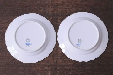 アンティーク雑貨　中古　ROYAL COPENHAGEN(ロイヤルコペンハーゲン)　ブルーフラワー　カーブ　17.5cmディーププレート(プレート、洋食器)2枚セット