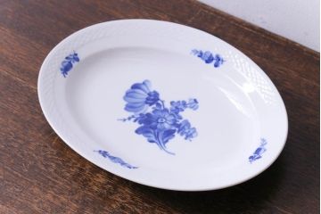 中古　ROYAL COPENHAGEN(ロイヤルコペンハーゲン)　ブルーフラワー　プレイン　オーバルプレート(皿、洋食器)(2級品)