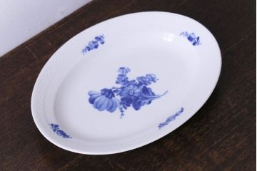 中古　ROYAL COPENHAGEN(ロイヤルコペンハーゲン)　ブルーフラワー　プレイン　オーバルプレート(皿、洋食器)(2級品)