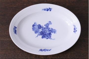 中古　ROYAL COPENHAGEN(ロイヤルコペンハーゲン)　ブルーフラワー　プレイン　オーバルプレート(皿、洋食器)(2級品)