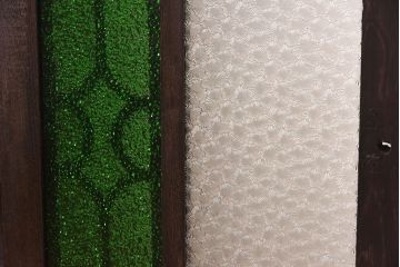 アンティーク家具　当時ものガラス入り　大正ロマンな味わいが魅力のブックケース(本箱、収納棚)