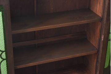 アンティーク家具　当時ものガラス入り　大正ロマンな味わいが魅力のブックケース(本箱、収納棚)