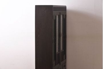 アンティーク家具　当時ものガラス入り　大正ロマンな味わいが魅力のブックケース(本箱、収納棚)