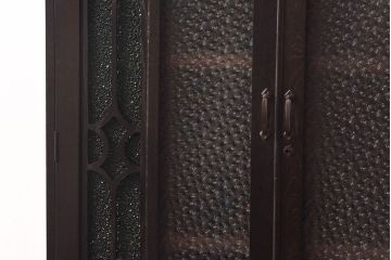 アンティーク家具　当時ものガラス入り　大正ロマンな味わいが魅力のブックケース(本箱、収納棚)