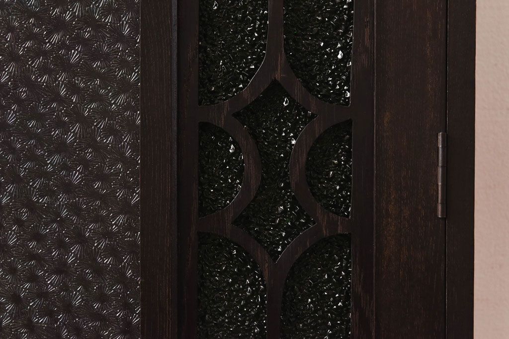 アンティーク家具　当時ものガラス入り　大正ロマンな味わいが魅力のブックケース(本箱、収納棚)