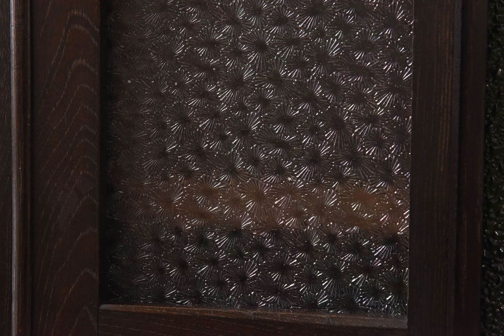 アンティーク家具　当時ものガラス入り　大正ロマンな味わいが魅力のブックケース(本箱、収納棚)