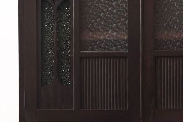 アンティーク家具　当時ものガラス入り　大正ロマンな味わいが魅力のブックケース(本箱、収納棚)