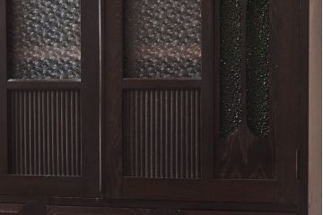 アンティーク家具　当時ものガラス入り　大正ロマンな味わいが魅力のブックケース(本箱、収納棚)