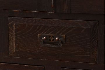 アンティーク家具　当時ものガラス入り　大正ロマンな味わいが魅力のブックケース(本箱、収納棚)