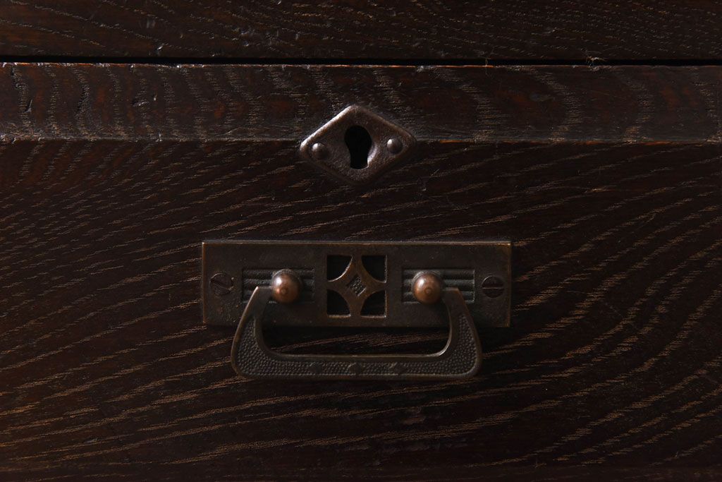 アンティーク家具　当時ものガラス入り　大正ロマンな味わいが魅力のブックケース(本箱、収納棚)