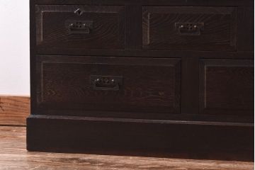 アンティーク家具　当時ものガラス入り　大正ロマンな味わいが魅力のブックケース(本箱、収納棚)