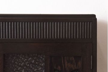 アンティーク家具　当時ものガラス入り　大正ロマンな味わいが魅力のブックケース(本箱、収納棚)