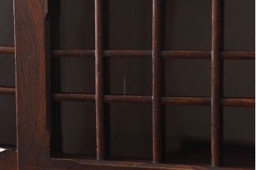 アンティーク家具　モールガラス入り!引き戸がおしゃれな和製アンティークの食器棚(収納棚・カップボード)