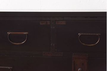 アンティーク家具　和製アンティーク　リメイク　黒漆塗り　シックな和モダンにおすすめのローボード(ローチェスト、引き出し)