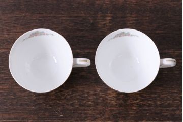オールドノリタケ(則武・日陶)　ヤジロベー印　クラシックなカップ&ソーサー2客セット(洋食器)(1)