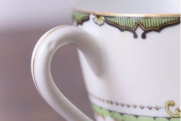 オールドノリタケ(則武・日陶)　ヤジロベー印　クラシックなカップ&ソーサー2客セット(洋食器)(1)