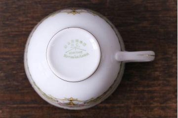 オールドノリタケ(則武・日陶)　ヤジロベー印　クラシックなカップ&ソーサー2客セット(洋食器)(1)