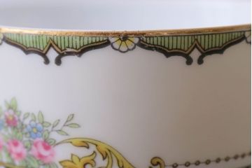 オールドノリタケ(則武・日陶)　ヤジロベー印　クラシックなカップ&ソーサー2客セット(洋食器)(2)