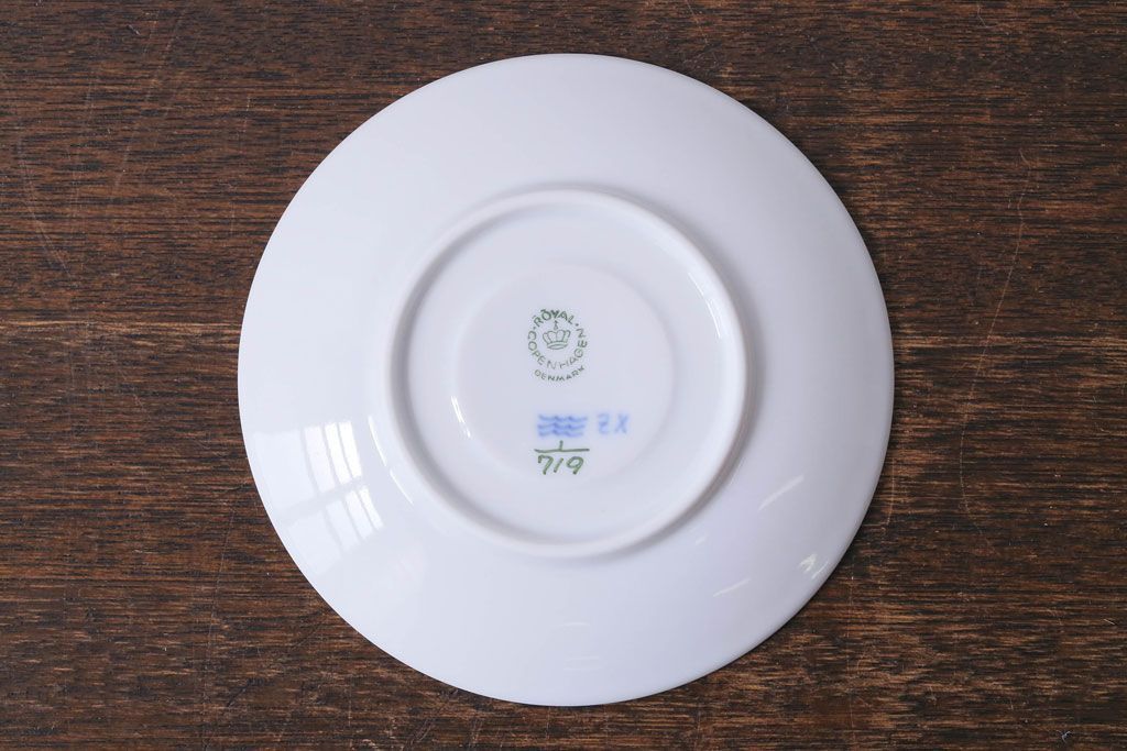 中古　ROYAL COPENHAGEN(ロイヤルコペンハーゲン)　ブルーフルーテッド　ハーフレース　コーヒーカップ&ソーサー