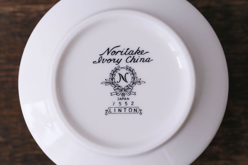 中古　ノリタケ(Noritake、則武)　リントン　高級感漂うシックなクリーマー・シュガーポット3点セット