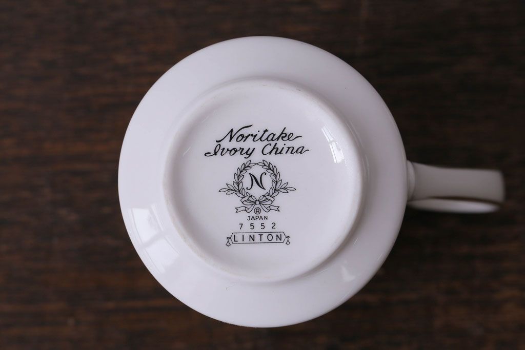 中古　ノリタケ(Noritake、則武)　リントン　高級感漂うシックなクリーマー・シュガーポット3点セット