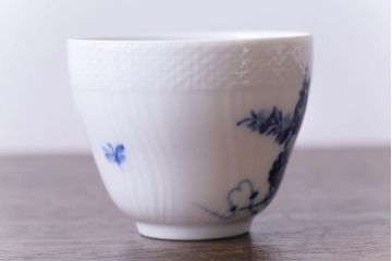 中古　ROYAL COPENHAGEN(ロイヤルコペンハーゲン)　ブルーフラワー　カーブ　コーヒーカップ&ソーサー(洋食器)2客セット