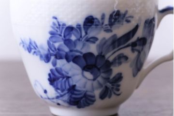 中古　ROYAL COPENHAGEN(ロイヤルコペンハーゲン)　ブルーフラワー　カーブ　コーヒーカップ&ソーサー(洋食器)2客セット