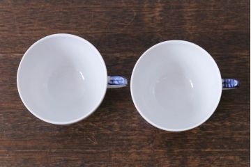 中古　ROYAL COPENHAGEN(ロイヤルコペンハーゲン)　ブルーフラワー　カーブ　コーヒーカップ&ソーサー(洋食器)2客セット