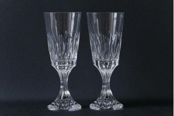 アンティーク雑貨　BACCARAT(バカラ)　アサス　洗練されたデザインが美しいワイングラス・小(酒器、洋食器)2客