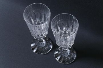 アンティーク雑貨　BACCARAT(バカラ)　アサス　洗練されたデザインが美しいワイングラス・小(酒器、洋食器)2客