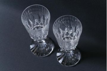 アンティーク雑貨　BACCARAT(バカラ)　アサス　洗練されたデザインが美しいワイングラス・中(酒器、洋食器)2客