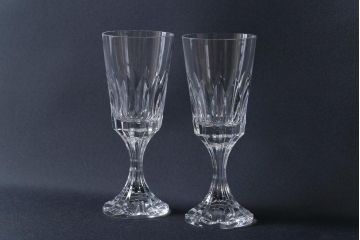 中古　Baccarat(バカラ)　アサス　ウォーターゴブレットグラス(ワイングラス、酒器、ガラス)2脚セット(1)