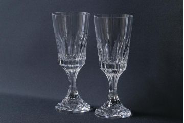 中古　Baccarat(バカラ)　アサス　ウォーターゴブレットグラス(ワイングラス、酒器、ガラス)2脚セット(2)