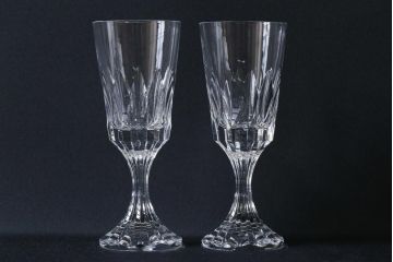 中古　Baccarat(バカラ)　アサス　ウォーターゴブレットグラス(ワイングラス、酒器、ガラス)2脚セット(2)