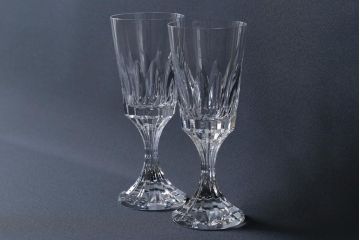中古　Baccarat(バカラ)　アサス　ウォーターゴブレットグラス(ワイングラス、酒器、ガラス)2脚セット(2)