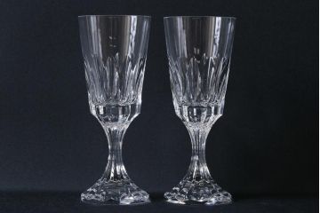 中古　Baccarat(バカラ)　アサス　ウォーターゴブレットグラス(ワイングラス、酒器、ガラス)2脚セット(3)