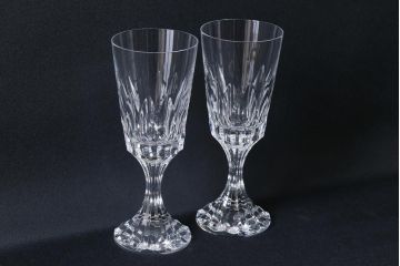 中古　Baccarat(バカラ)　アサス　ウォーターゴブレットグラス(ワイングラス、酒器、ガラス)2脚セット(3)