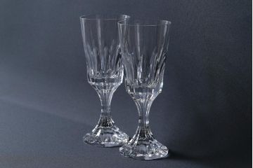中古　Baccarat(バカラ)　アサス　ウォーターゴブレットグラス(ワイングラス、酒器、ガラス)2脚セット(3)