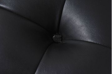 アンティーク家具　北欧・デンマーク　ボタン付きの黒のレザーが格好いいチェア(ダイニングチェア、椅子)(3)