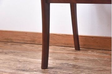 アンティーク家具　北欧・デンマーク　ボタン付きの黒のレザーが格好いいチェア(ダイニングチェア、椅子)(3)