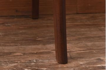 アンティーク家具　北欧・デンマーク　ボタン付きの黒のレザーが格好いいチェア(ダイニングチェア、椅子)(3)