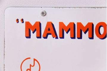 アンティーク雑貨　デッドストック品　MAMMON印　金切鋸　レトロな両面ホーロー看板(企業看板)