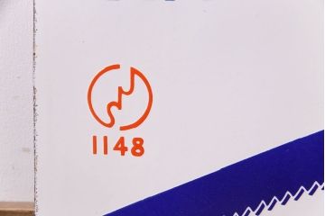 アンティーク雑貨　デッドストック品　MAMMON印　金切鋸　レトロな両面ホーロー看板(企業看板)