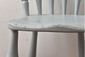 アンティーク家具　イギリスアンティーク　シャビーシックな淡いカラーがお洒落なペイントチェア(椅子、イス、板座チェア)(R-030710)(1)