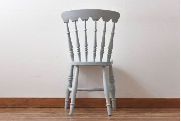アンティーク家具　イギリスアンティーク　シャビーシックな淡いカラーがお洒落なペイントチェア(椅子、イス、板座チェア)(R-030710)(1)