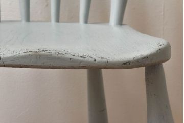 アンティーク家具　イギリスアンティーク　シャビーシックな淡いカラーがお洒落なペイントチェア(椅子、イス、板座チェア)(R-030710)(1)